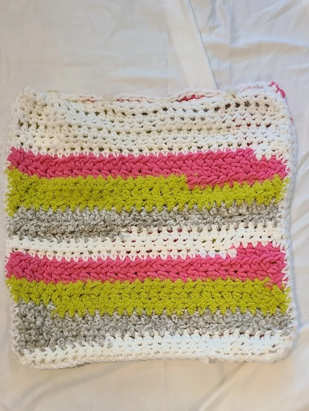 Handmade Crochet Granny Square Pillow Cover By Grey Dove Creations NWT